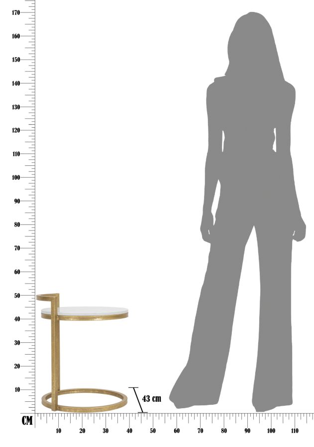 End Table Round Marble Cm 40X43X50