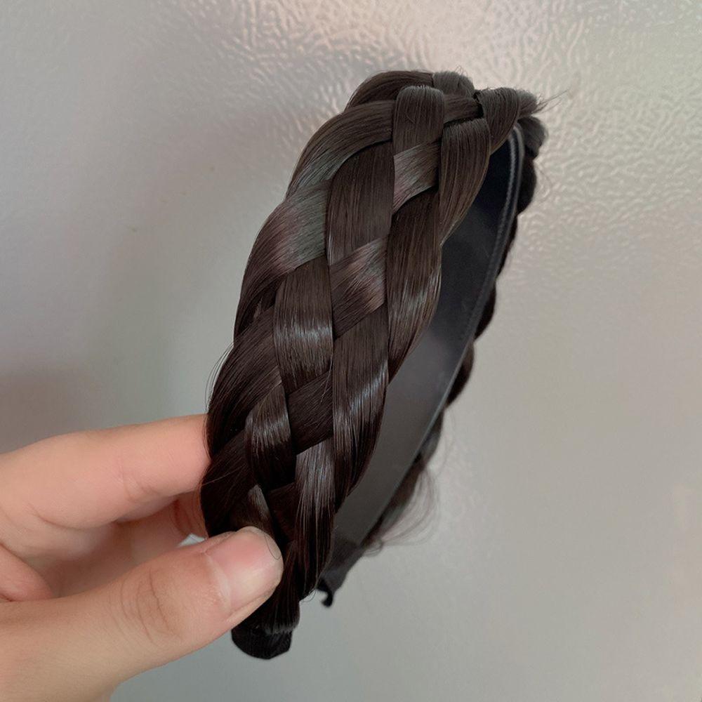 Braid High Cranial Top Artifact Korean Style Headwear Wig Headband Wide Hair Hoop Female Hairbands
