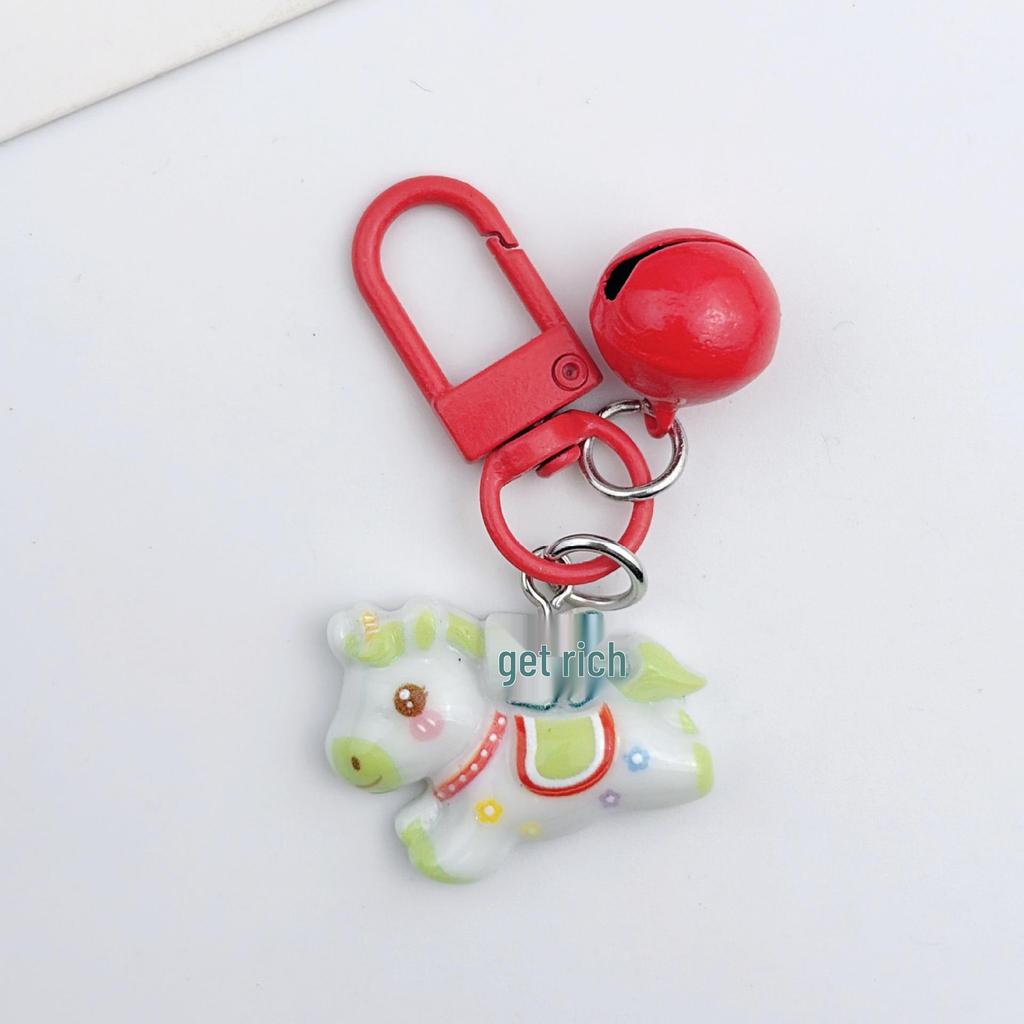 New Year Cartoon Pony Keychain Pendant - Cute Creative Horse-Themed Gift.
