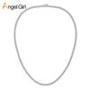 A three-claw tennis necklace 4mm hip-hop copper inlaid zircon light luxury, Europe and the United States, the trend of necklace decoration