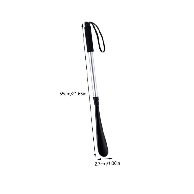 Home Entryway Telescopic Shoe Horn Long Handle Shoe Aid with Soft Grip, Heel-Guide Spoon for Daily Wear and Changes