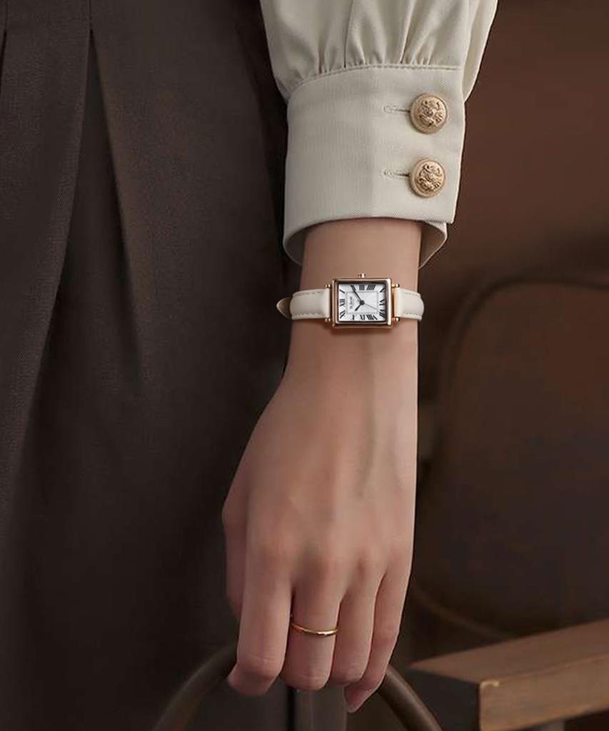 Seinteuseukoteuleondeon Seneto Women'S Leather Watch - Cream Beige / St5502F-Rwc