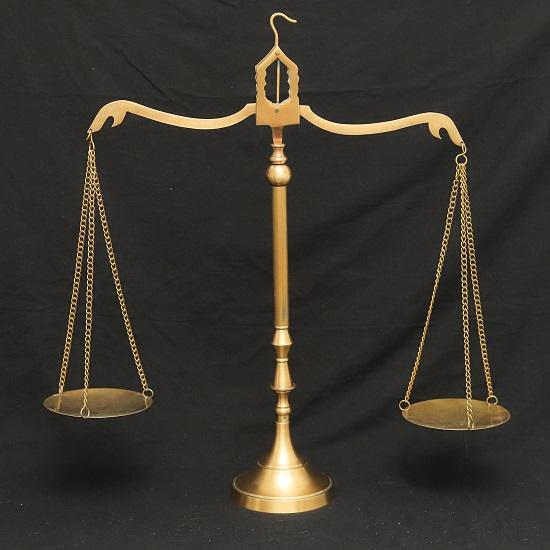 Brass Balance Scale Décor 55.88 Cm Tall Justice Symbol  Gold Metal Scales  Lawyer Office, Home, Lawyer Gift or Study Display