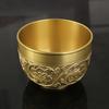 Massiver Messing Kaffee Trinkbecher Reliefmuster Wasserschale Buddha Anbetung