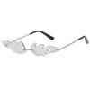 New fashion trend flame sunglasses men's and women's metal frameless street sunglasses European and American narrow-edge glasses S