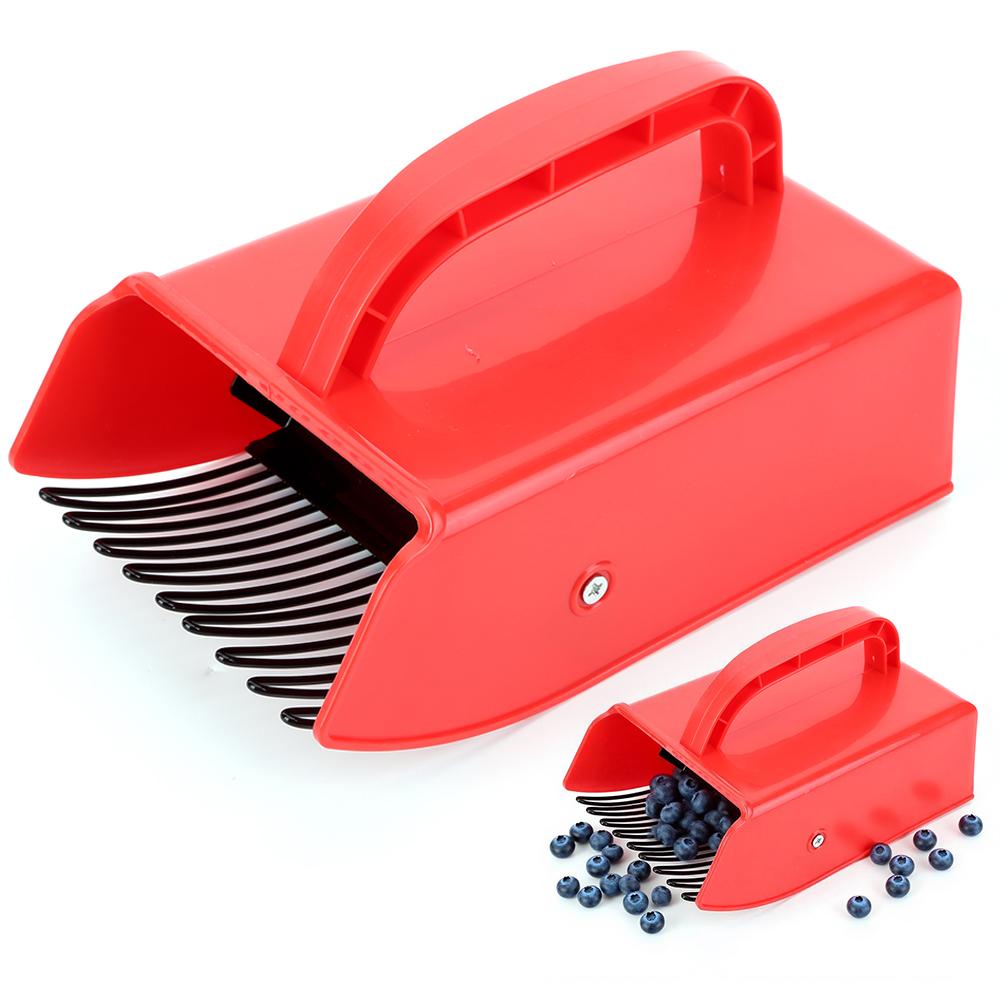 Berry Picker Plastic Blueberry Picker Scoop with Metal Comb Huckleberry Picking Rakes Labor Saving for Easier Berry Harvester красный
