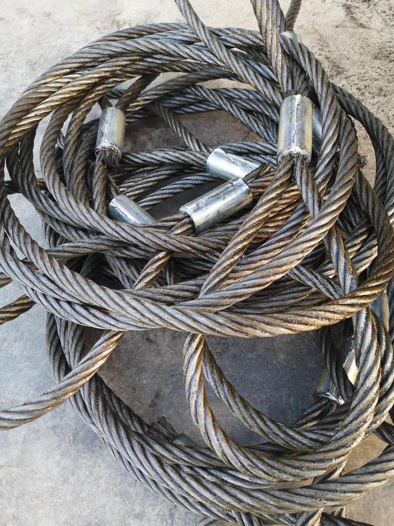 Hand-Spliced Steel Wire Rope Slings, Eye-Spliced Tow Rope for Lifting and Cranes, Available In 10/12/14/16/18MM