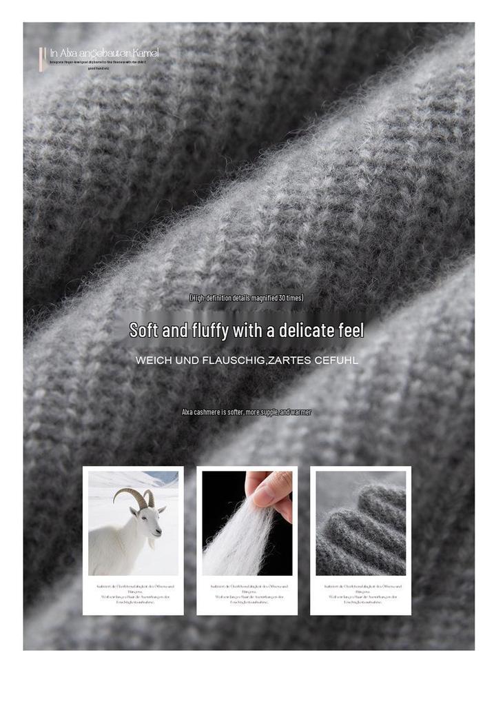 Women's Cashmere Cardigan - Round Neck, Rhinestone Trim, Stylish & Elegant, Perfect for Autumn/Winter.