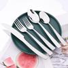 4/5pcs Carved Handle Cutlery Set Shiny Stainless Steel Dinnerware Set Knife Dessert Fork Spoon Silverware