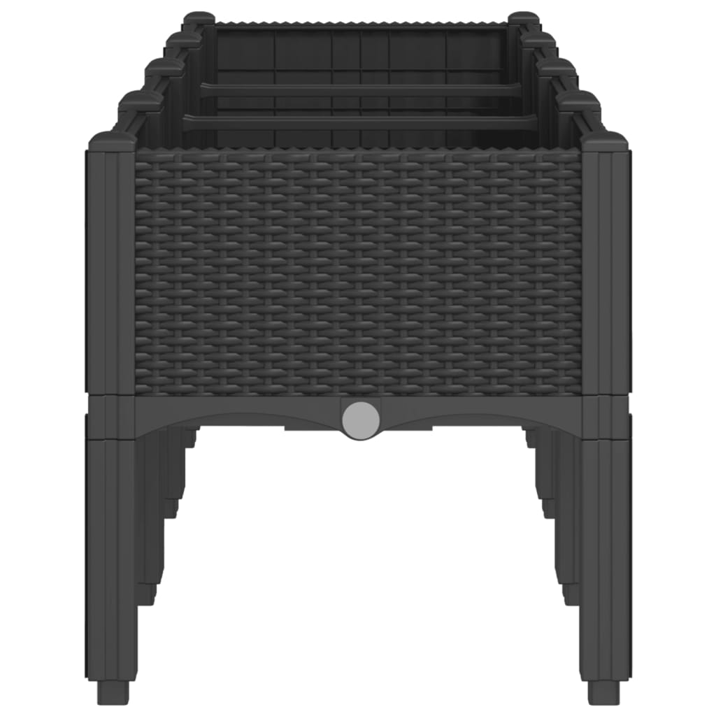 Planter with Legs Black 160 x 40 x 42 cm PP