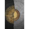 Black Gold Rough Organic Texture of Tree Rings Canvas Abstract Poster Wall Art Pictures Circle Line Paintings For Living Room