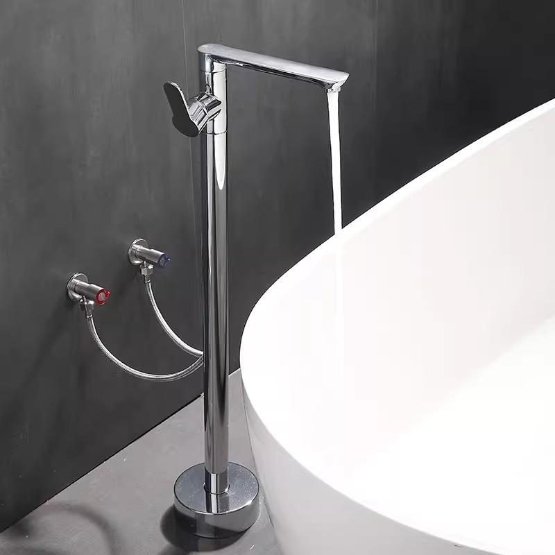 Floor Standing Polished Gold Bathroom Bathtub Faucet + Handheld Shower Free Standing Antique Bronze Luxury BathTub Mixer Taps