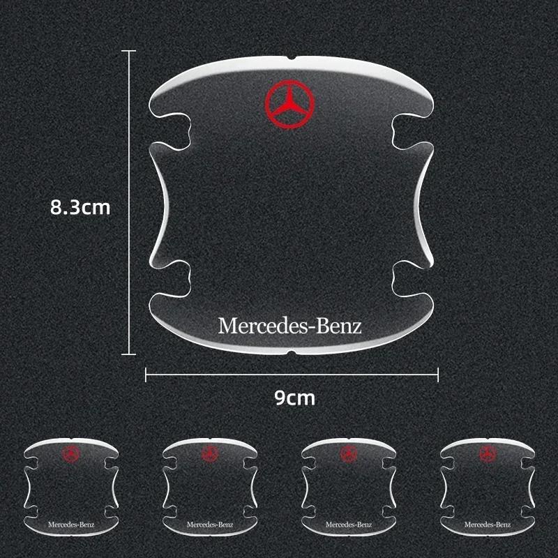 4PCS Car Door Handle Bowl Transparent Sticker Anti-collision Protection Strips for Mercedes Benz W211 W204 W210 W203 CLA GLA