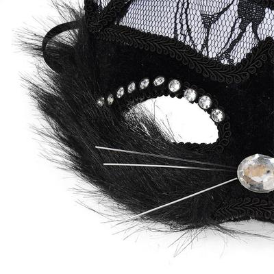 Women Luxury Christmas Cat Eye Black Lace Halloween Cat Mask Party Mask Venetian Masquerade Fancy Dress Accessories
