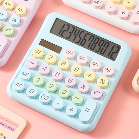 Calculator Typewriter Style Large LCD Display Easy Reading Round Keys Calculator for Everyday Office Use