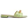 Genuine Leather Sole Slide Slippers Women's Green 750509 CLG00 3801