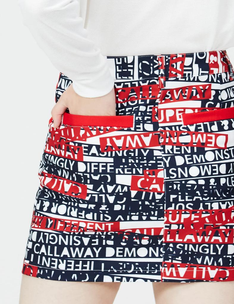 Callaway Skirt Golf C22228206 SS Women's (All-Over Print, 8-Way Stretch) / / 1100_Red
