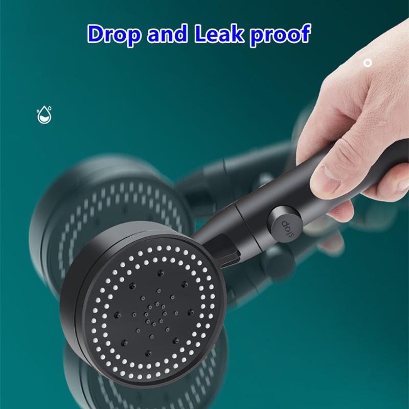 Neuer Duschkopf mit 5 einstellbaren Modi, wassersparende Hochdruckdusche, One-Key-Stopp-Wassermassage, Öko-Dusche, Badezimmerzubehör