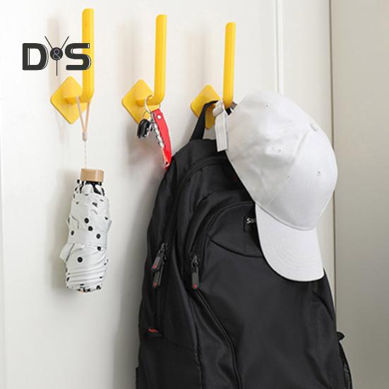 3Pcs Wall Hook Strong Load-Bearing Waterproof L-Shaped Traceless Hanger Traceless Bathroom Kitchen Hook