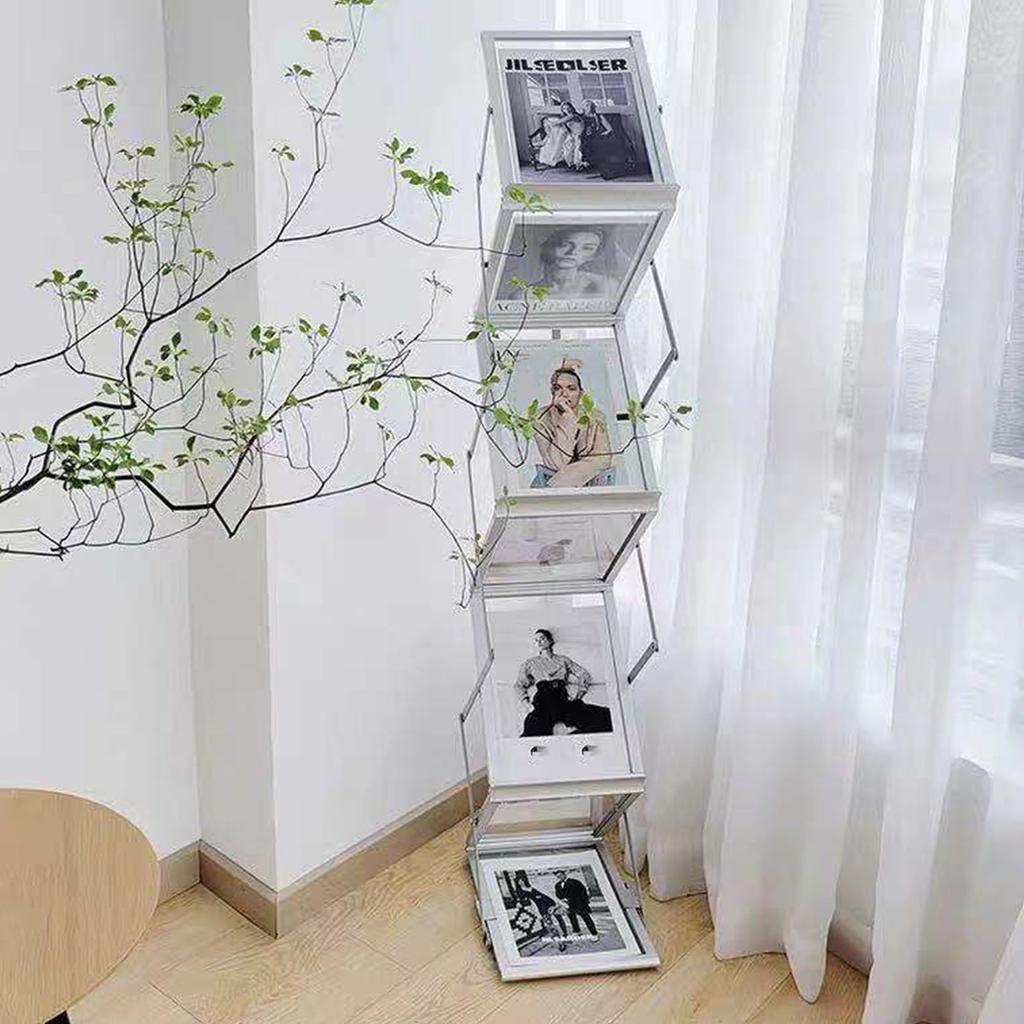 Foldable Magazine Rack Exquisite Foldable Brochure Stand for Exhibitions Office Retail Store