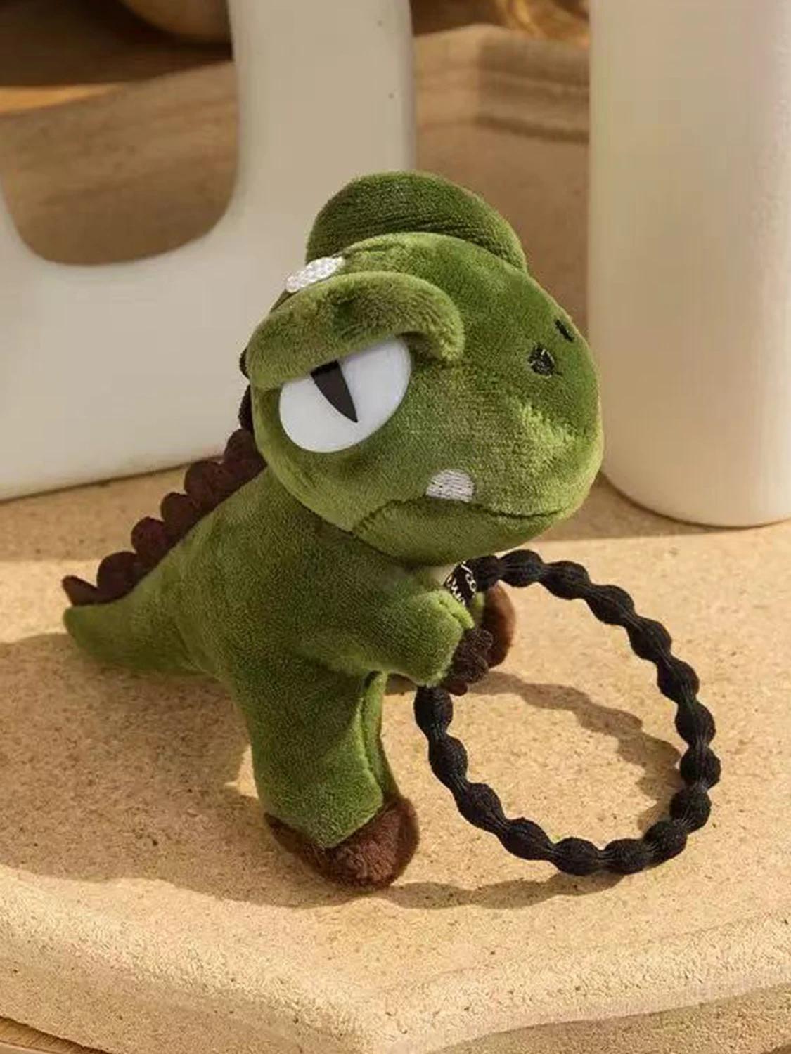 1 stuks cartoon groene dinosaurus schattige shampoo hoofdband, super schattig poppenhoofdstel, dubbelzijdig pluche delicate broche haarclip black