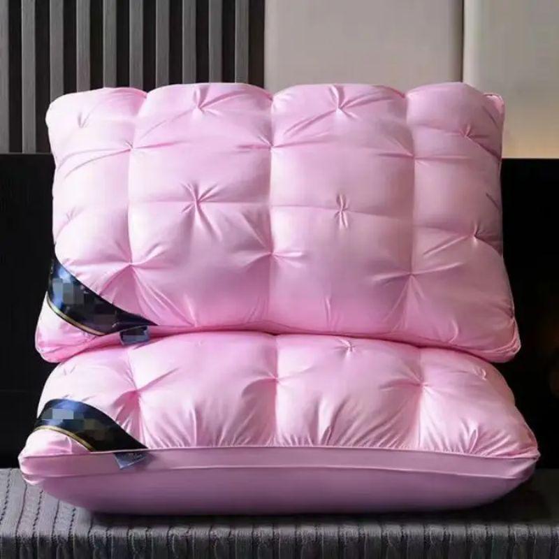 

High Elasticity Twisted Flower Neck Support Pillow - Soft, No-Collapse Feather Silk for Home & Student Use 48*74cm Low 600g розовый