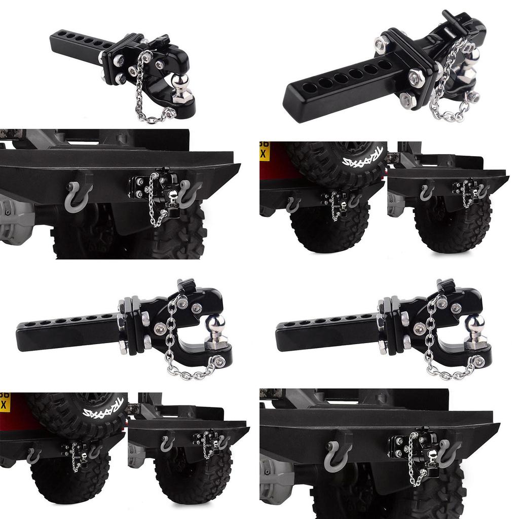 Reliable Adjustable Drop Hitch Receiver With Decorative Chain For 1/10 Rc Axial Scx10 Traxxas Trx4