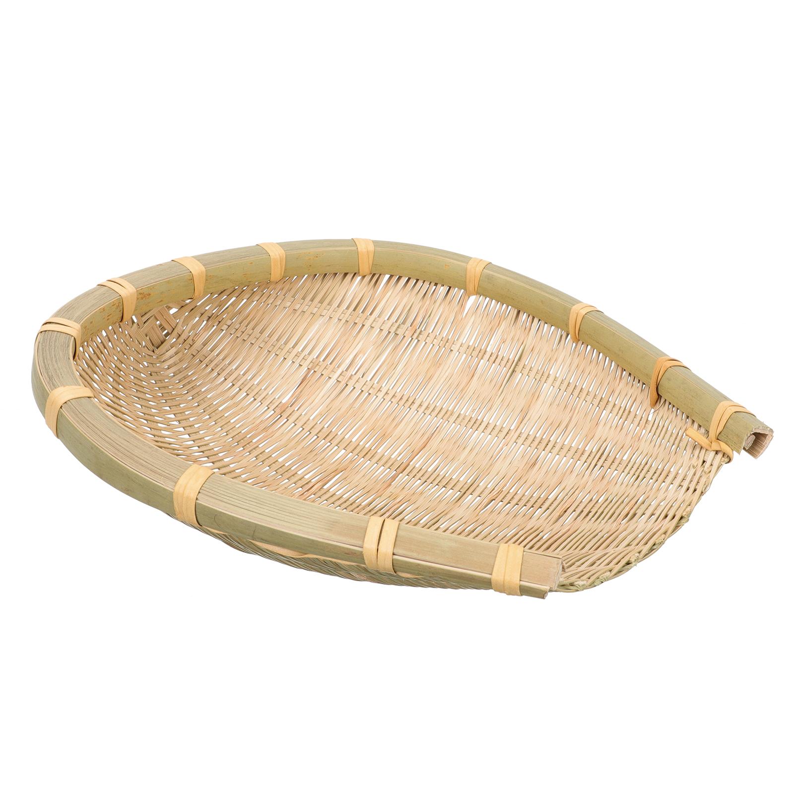

Bamboo Woven Basket Large Capacity Stackable Drainage Design For Fruit Vegetable Rice Washing Storage Multipurpose Food