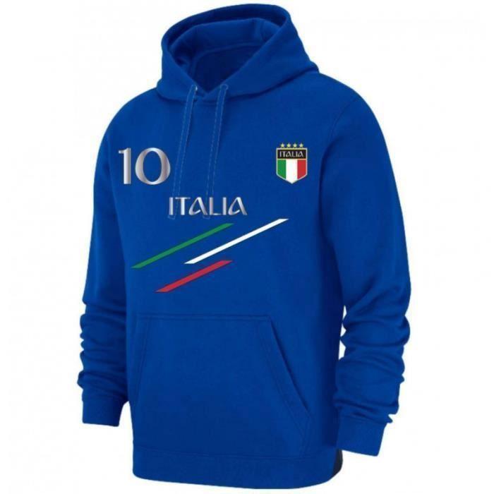 Sweat à capuche - Italie - Bleu royal - Poche kangourou - Taille XS à XL