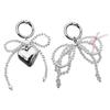 Stylish Bowknot Keychain Fashionable Heart Bag Pendant Phone Charm Keyring Elegant Accessory for Girls and Ladies