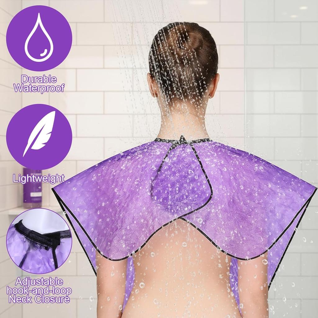 Waterproof Post Surgery Shower Cape Cover, Waterproof Hair Dye Cape Short Comb-Out Capes Cover for Makeup Apron Hair Color Bleach, Post Surgery