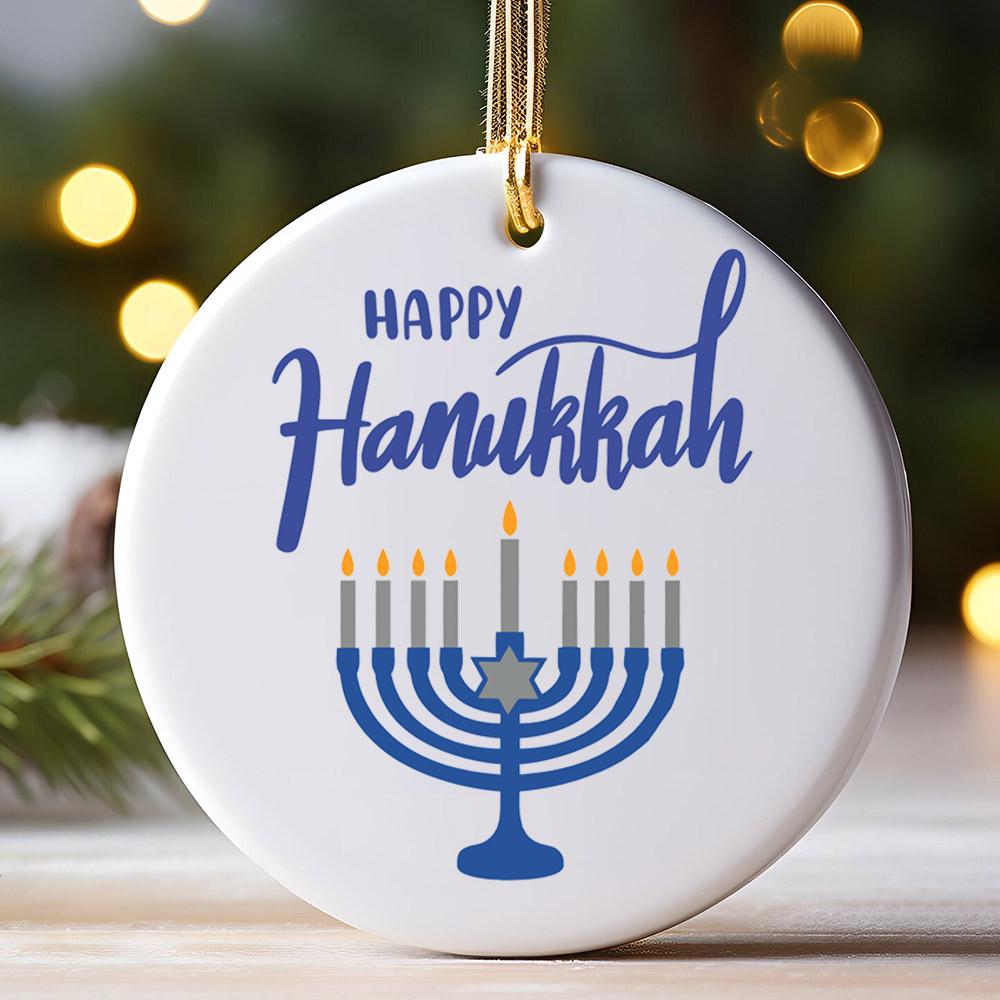 Happy Hanukkah Ornament Chrismukkah Keepsake Interfaith Family Gift Ideas Je and Christian Family Decorations
