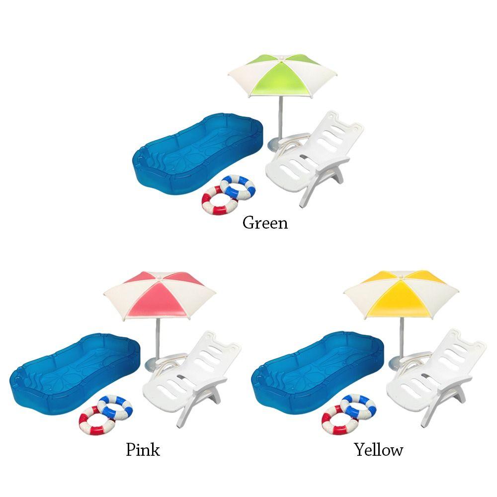 Multicolor Doll Swimming Pool Plastic Doll House Accessories Creative Dollhouse Pool Scene Toy