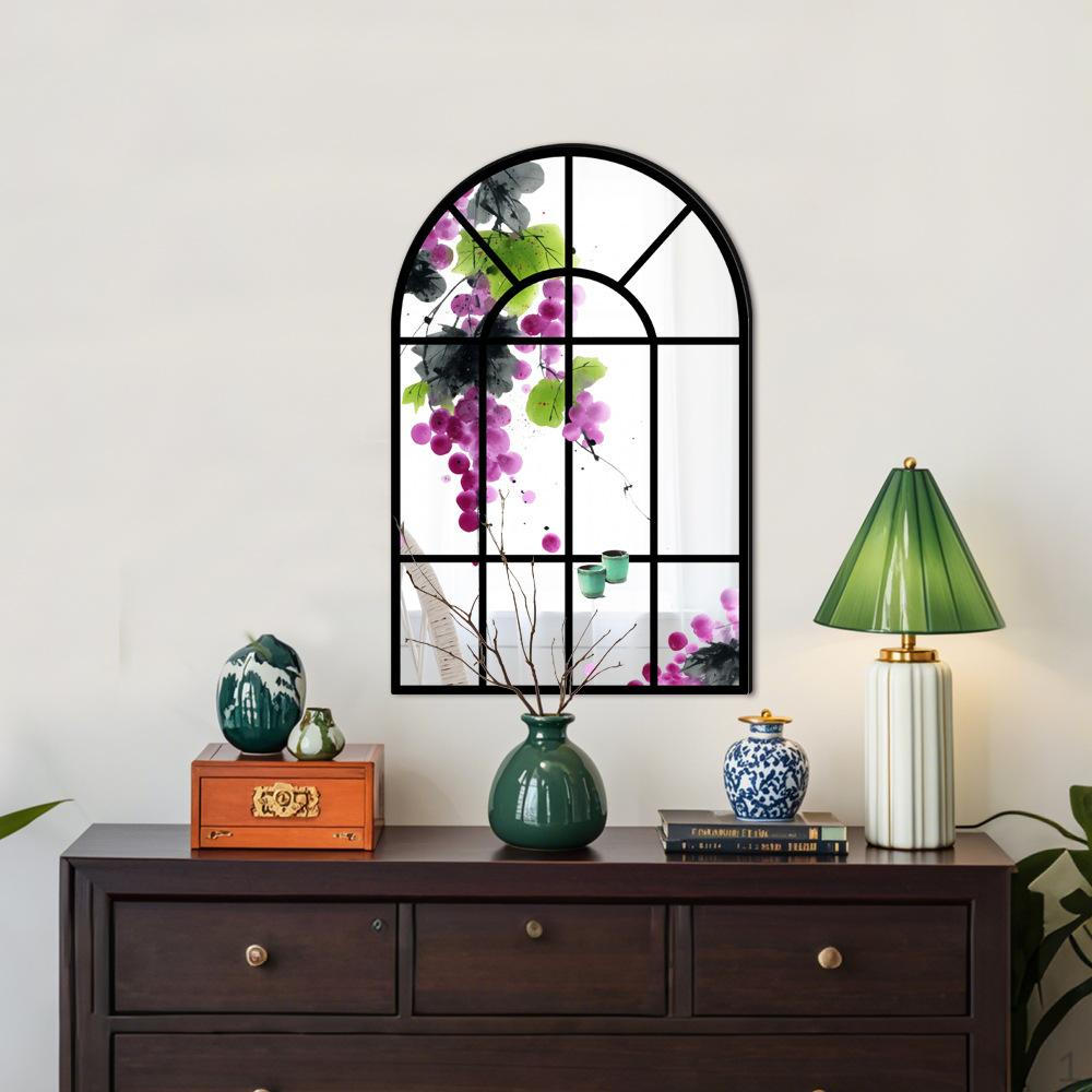 Arched Mirror Arch Window Acrylic Modern Wall Mounted Decorative for Mantel Living Room