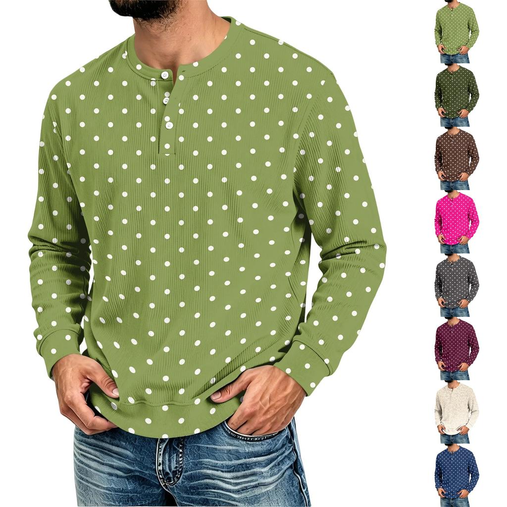 Men's Long Sleeve Crewneck T-Shirt Ribbed Knit Casual Top for Everyday Wear and Layering