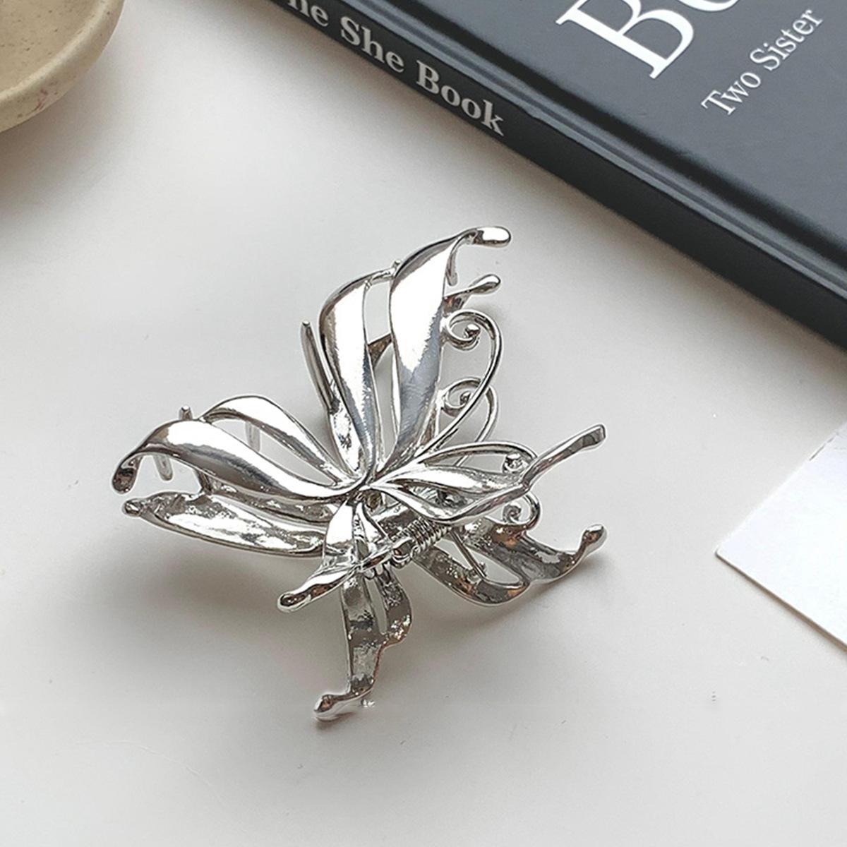 Butterfly grab clip half tie hairpin back of head simple metal shark clip light luxury hair accessories