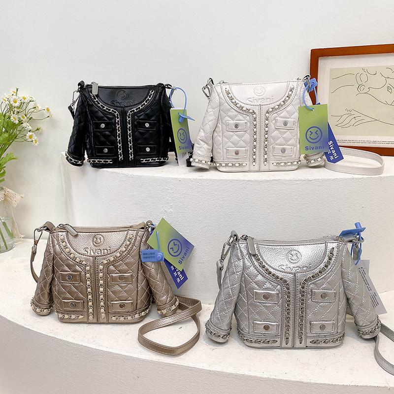 Pu Quilted Chain Bag For Women With Metallic Accents For Daily Use