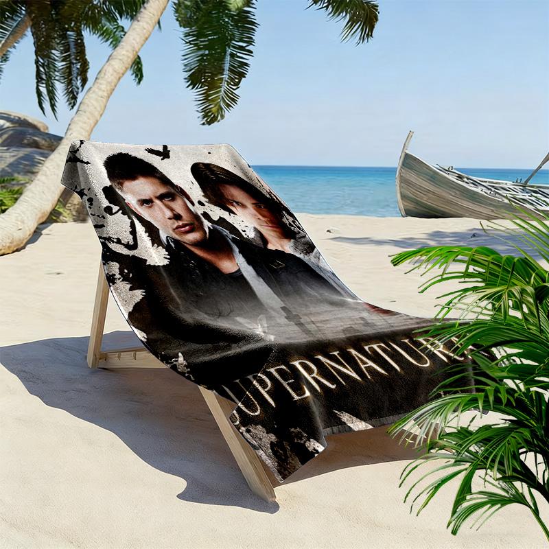 Supernatural Print Beach Towel, Large Soft Quick Dry Towel for Beach Camping Swimming
