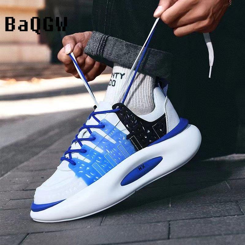 Fashion Casual Mesh Breathable Chunky Sneakers for Men Height Increased Flat Platform Running Shoes Large Size 45 Casual Tenis Shoes