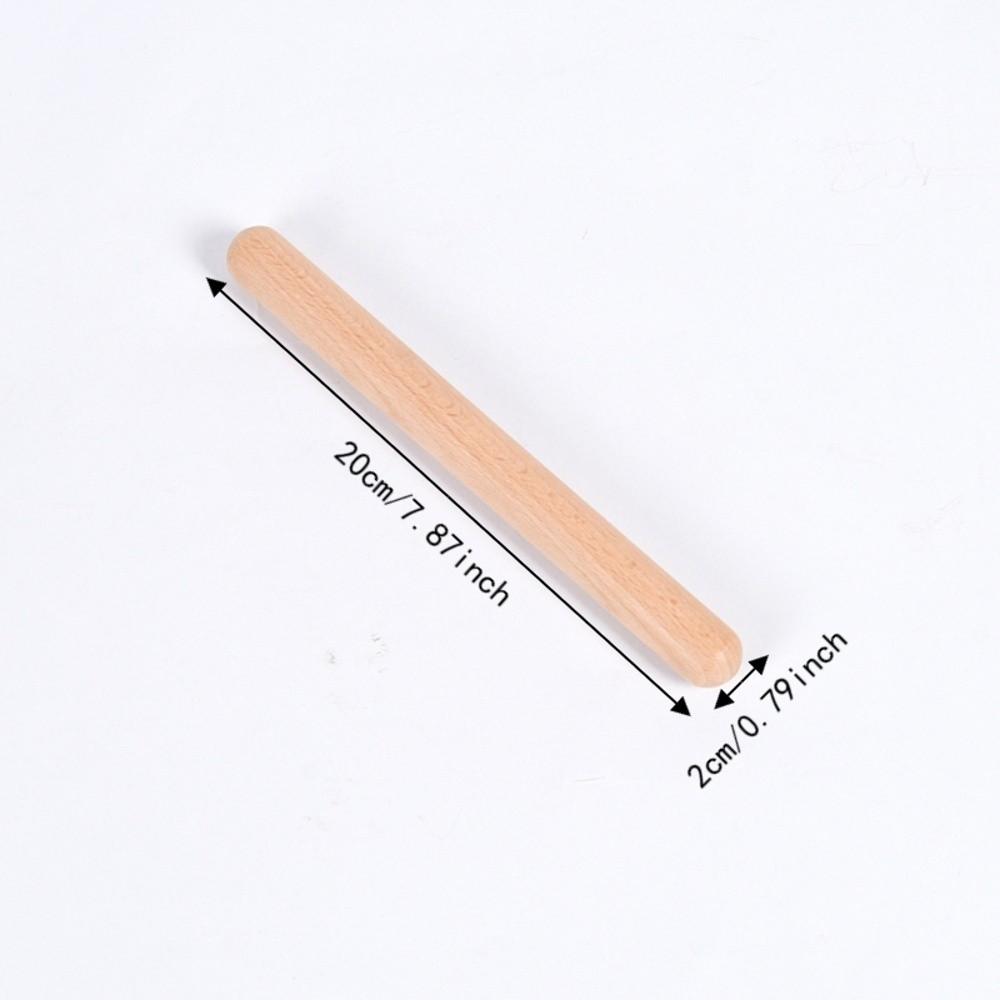 2PCS Solid Wood Rhythm Sticks Wood Color Musical Sticks Durable Wood Claves Party Activity