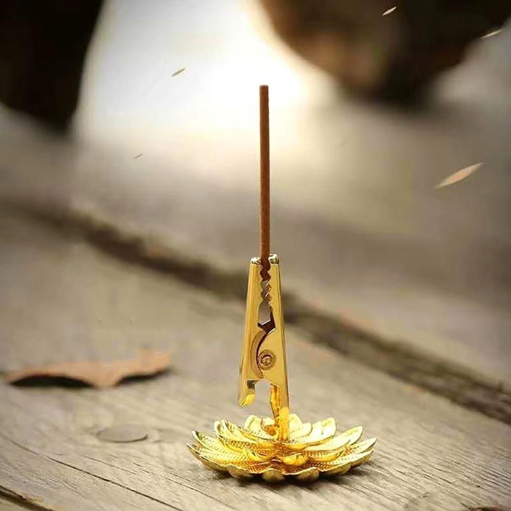 Mini Lotus Fragrance Clip Vintage Aromatherapy Burner Ornaments Incense Burning Tray Teahouse