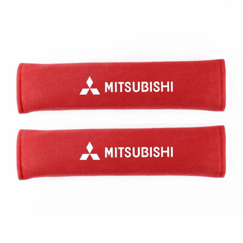 2Pcs Car Seat Belt Shoulder Protector Cover for Mitsubishi Outlander Mirage Eclipse Pajero ASX Lancer EVO Styling Accessories