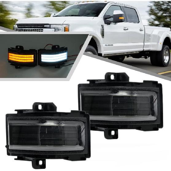 2Pcs Sequential LED Side Mirror Marker Light for Ford F150 2015-2023, F250 F350 F450 F550 Super Duty 2017-2023 Amber Dynamic Blinker Indicator Turn