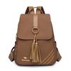 Schoolbag backpack women pu fabric texture commuting large capacity waterproof travel anti-theft backpack niche retro Baigou bag