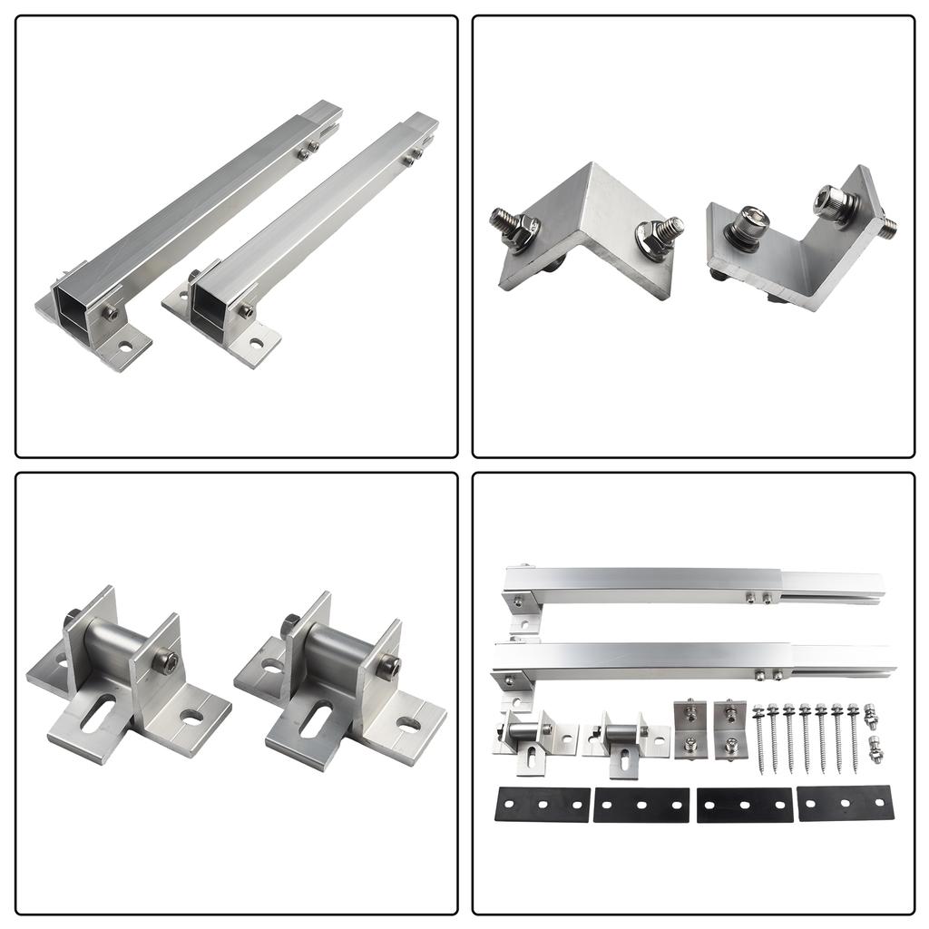 Brand New Short Brackets Photovoltaic Support Adjustable Aluminum Alloy Flat Roof Mounting Silver Solar Holder