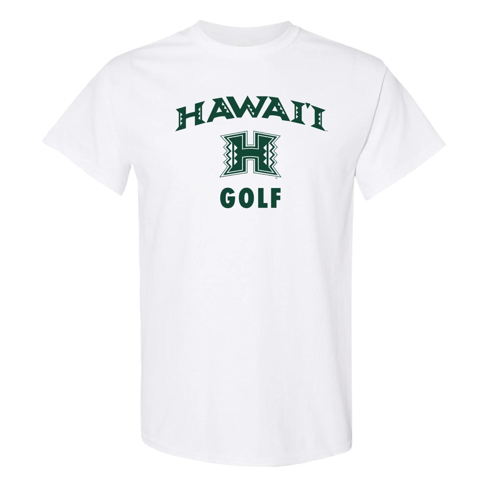 Hawaii Manoa Arch Logo Golf T-Shirt - White 4XL