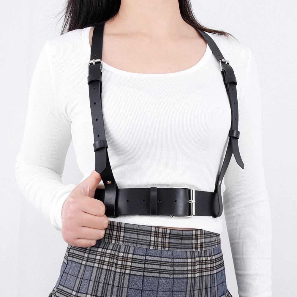 PU-Leder-Gurtel für Damen, Lässiger Leder-Gurtel, Rave-Outfit, Brustgurtel