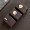 Black Ebony Wood Tea Ceremony Set With Carved Design Six Tools Gongfu Brewing