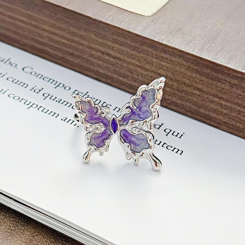 Zircon Enamel Butterfly Open Ring: Luxurious, Versatile, and Stylish for Women