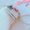 Glitter Colorful Dreamy Conch Shell Pattern Phone Case For Samsung Galaxy Z Flip 3 5g Cute Pearl Bracelet Hand Chain Cover